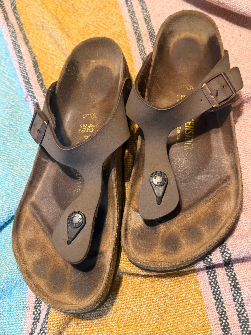 Birkenstock Brown Leather Thong Sandals